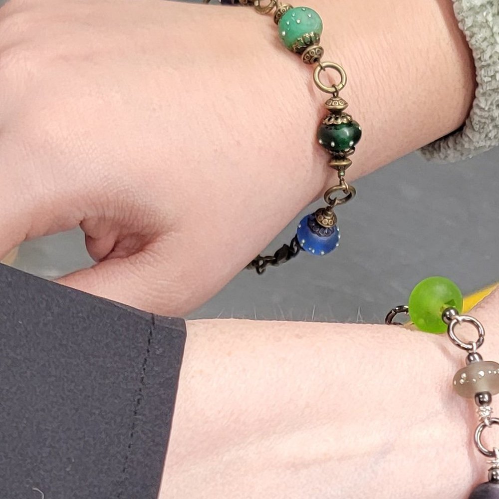 Bracelet Beads with Fine Silver